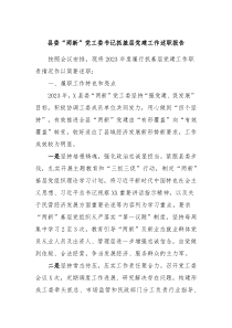 县委两新党工委书记抓基层党建工作述职报告