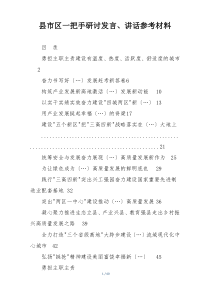 县市区一把手研讨发言、讲话参考材料