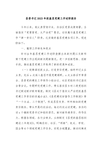 县委书记20XX年抓基层党建工作述职报告
