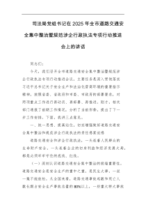 司法局党组书记在2025年全市道路交通安全集中整治暨规范涉企行政执法专项行动推进会上的讲话