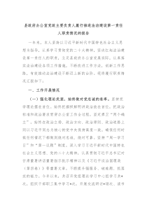 县政府办公室党政主要负责人履行推进法治建设第一责任人职责情况的报告