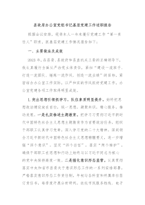 县政府办公室党组书记基层党建工作述职报告