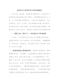 县政府办公室领导班子述职述廉报告