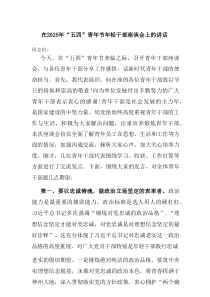 在2025年“五四”青年节年轻干部座谈会上的讲话