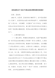 县民政局关于20XX年度法治政府建设情况的报告