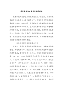 县民营经济发展对策调研报告