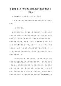 县监察委员会关于整治群众反映强烈的问题工作情况的专项报告