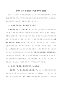 县领导20XX年述德述职述廉述学述法报告