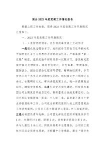 国企20XX年度党建工作情况报告