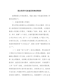 国企党委书记抓基层党建述职报告