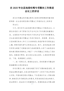 在2025年全县违规吃喝专项整治工作推进会议上的讲话