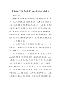国企房地产开发子公司关于2024年工作计划的报告