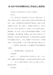 在2025年全市消防安全工作会议上的讲话