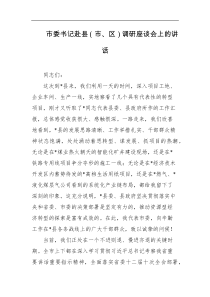 市委书记赴县市区调研座谈会上的讲话