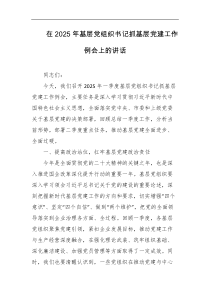 在2025年基层党组织书记抓基层党建工作例会上的讲话