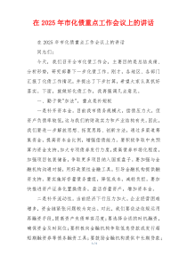 在2025年市化债重点工作会议上的讲话