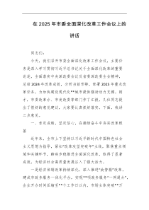 在2025年市委全面深化改革工作会议上的讲话