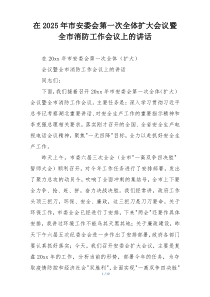 在2025年市安委会第一次全体扩大会议暨全市消防工作会议上的讲话