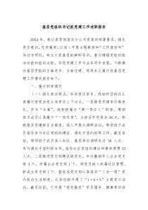 基层党组织书记抓党建工作述职报告