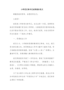 小学党支部书记述职报告范文