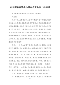 在主题教育领导小组办公室会议上的讲话
