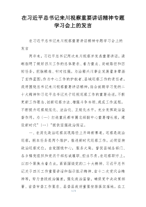 在习近平总书记来川视察重要讲话精神专题 学习会上的发言