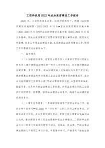 工信科技局20XX年法治政府建设工作报告