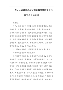 在人大监督和纪检监察监督贯通协调工作推进会上的讲话