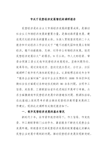 市关于民营经济发展情况的调研报告