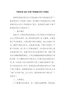市商务局20XX年度干部选拔任用工作报告