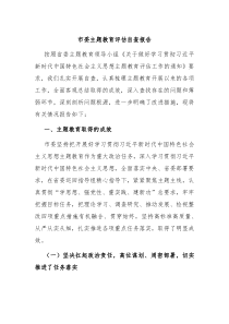 市委主题教育评估自查报告