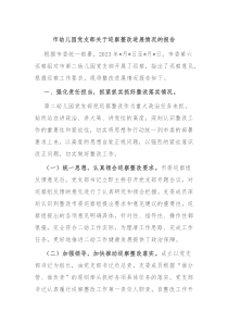 市幼儿园党支部关于巡察整改进展情况的报告