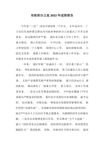 市政府办公室20XX年述职报告
