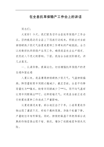 在全县抗旱保稳产工作会上的讲话