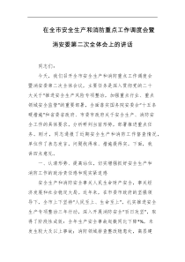 在全市安全生产和消防重点工作调度会暨消安委第二次全体会上的讲话
