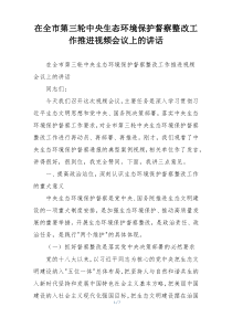 在全市第三轮中央生态环境保护督察整改工作推进视频会议上的讲话