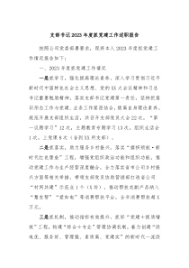 支部书记20XX年度抓党建工作述职报告