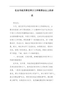 在全市经济责任审计工作联席会议上的讲话