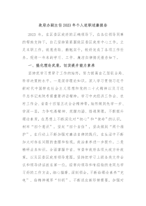 政府办副主任20XX年个人述职述廉报告