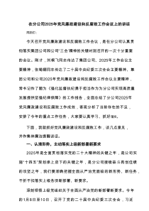 在分公司2025年党风廉政建设和反腐败工作会议上的讲话精选（4篇）