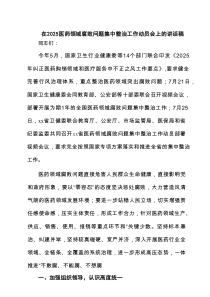 在医药领域腐败问题集中整治工作动员会上的讲话稿精选（3篇）