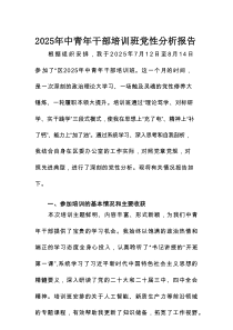 2025年中青年干部培训班党性分析报告
