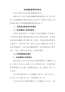 机构编制重要事项报告