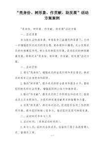 “亮身份、树形象、作贡献、助发展”活动方案案例