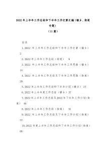 11篇20XX年上半年工作总结和下半年工作打算汇编镇乡街道
