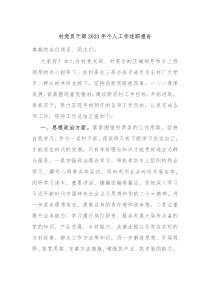 村党员干部20XX年个人工作述职报告