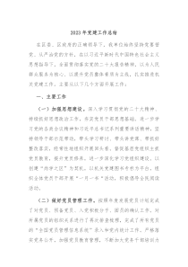 2023年党建工作总结