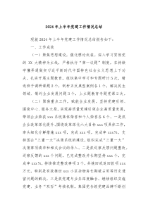 2024年上半年党建工作情况总结