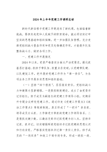 2024年上半年党建工作调研总结