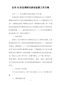 全市XX队伍调研式政治监督工作方案